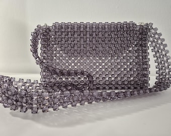 Handgefertigte Perlentasche, Clutch, Perlentasche, Umhängetasche, Brautjungfer Tasche, Perlenhandtasche, Crossbody-Tasche, Schultertasche, handgemachte Tasche