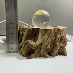 Large LED Wooden Light Display Base – White Light for Crystals ...