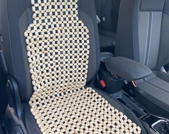 Wooden Car Seat Massage Mat, Natural Wood Beads Car Massager, Handmade Car Seat Cover, Mat Summer Driving Comfort, Car Gift, Christmas gift