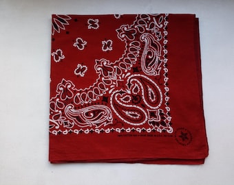 ヴィンテージ ラッキーブランド ブルーバンダナ 22インチ x 20インチ