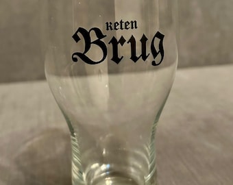 Collectible vintage glasses, beer advertising glass, Belgian beer glass keten brug, barware, drink glasses, Gift