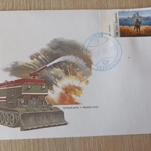 Enveloppe avec timbre, enveloppe, carte postale, collection originale de timbres ukrainiens, rare enveloppe philatélique de collection avec timbre