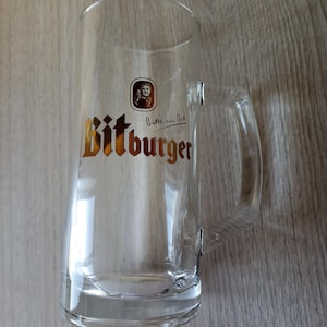 Vintage gilded glasses, Gift for beer lovers, Beer Glass, Original collectible beer glasses, Beer mug, Glass for kvass, Mug Bitburger, Gift