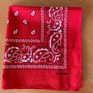 Vintage paisley-bandana - klassieke westerncowboy-handsjaal, jaren 90, 21 inch, katoenen hoofddoek, sjaal, hoofddoek, haardoek, haardoek