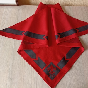 Neckerchief Boy Scouts of America Scarf, Red and Black Scarf, 100% Cotton Neckerchief, Official BSA Neckerchief, Gift Scouting Enthusiast