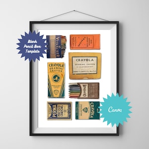 Stiftebox Poster Vorlage, leere Bleistift Poster, Streichholzbriefchen, Streichholzschachtel Kunst, Geschenk zum Valentinstag, digitale Datei Download