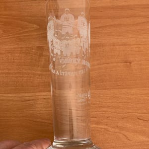 Collectible Czech vintage glass, beer glass, Budweiser beer glass, tableware, barware, drinking glass, hockey souvenir, Fathers Day Gifts