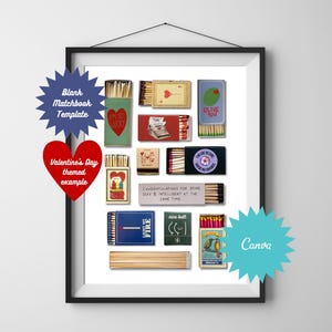modelo de pôster de caixa de fósforos, caixa de fósforos em branco, cartão postal do dia dos namorados, caixa de fósforos personalizada, arte de caixa de fósforos, download de arquivo digital de fósforos, presente