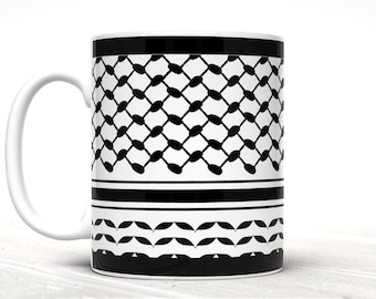 Keffiyeh Pattern Ceramic Mug | Palestinian Hebron Style