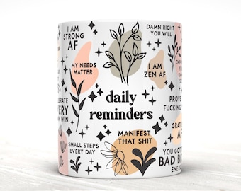 Daily Affirmation Mug, Swear Word Self-Love Gift