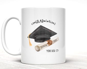 Personalised Graduation Mug, Keepsake Graduation Gift,  Custom Graduate Celebration Present