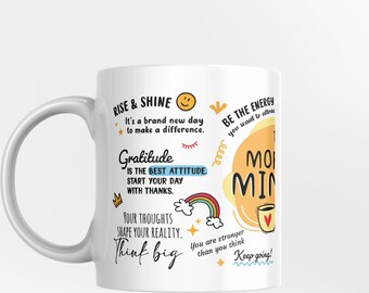 Morning Mindset Mug: Motivational Coffee Cup, Inspirational Gift