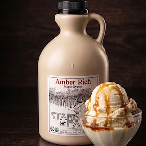 Amberrijke premium ahornsiroop - voordelige kan van kwartformaat (32 oz, 946 ml) - ideaal voor dagelijks gebruik - 100% puur, biologisch, koosjer