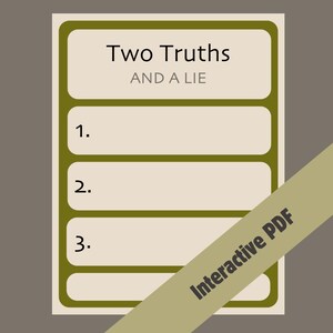 Two Truths and a Lie Game: Interactive Printable PDF - Etsy