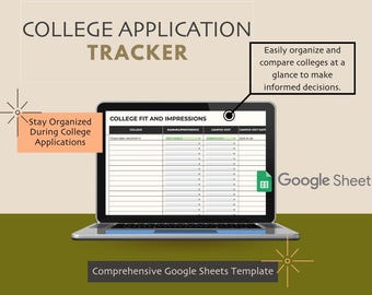 Comprehensive College Application Tracker Template - Google Sheets