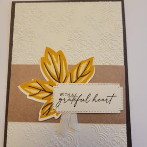 Cartão de outono de agradecimento do Stampin Up