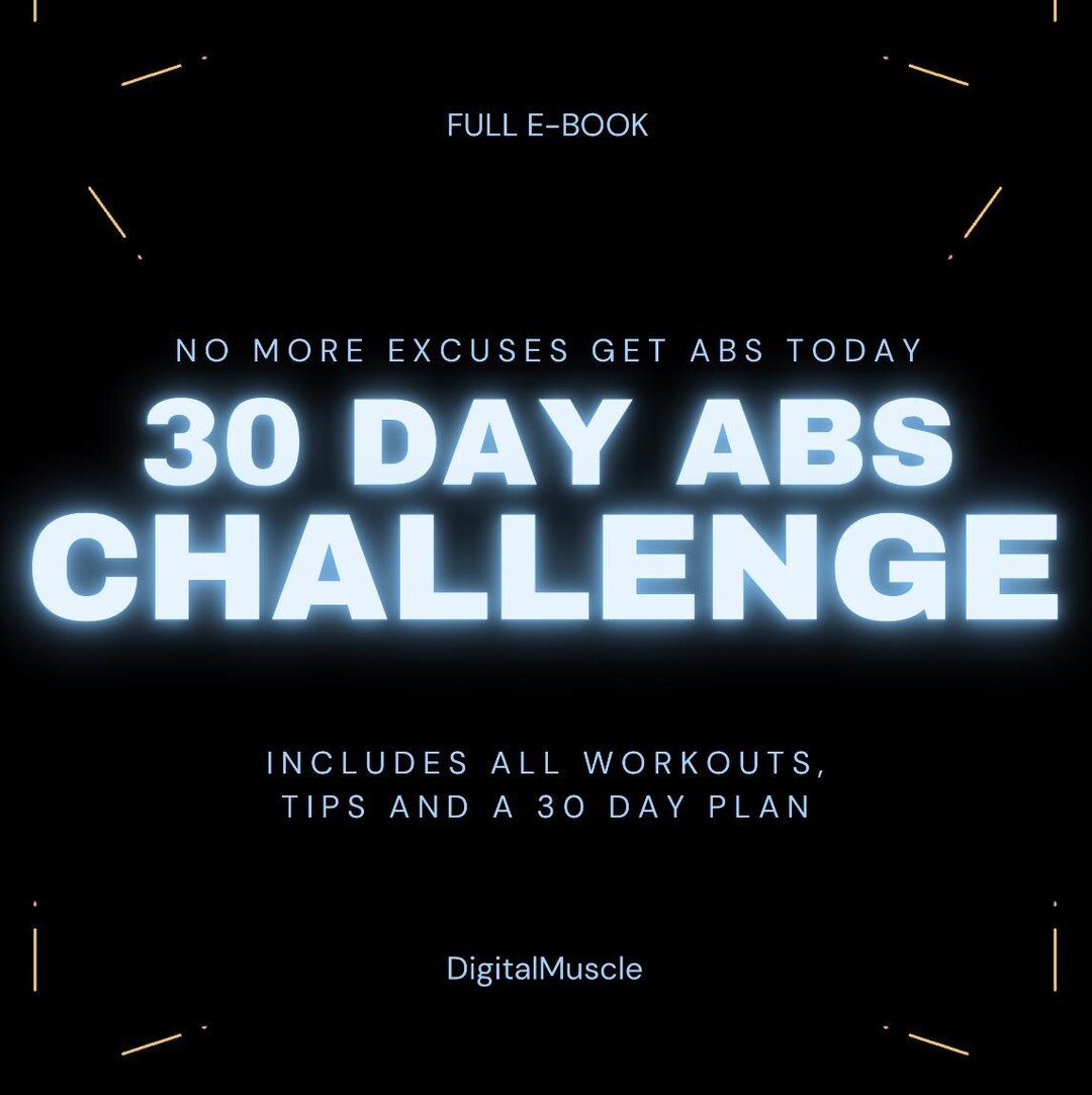 30-day Abs Challenge PDF Home Workout Plan Printable Fitness Guide Core ...