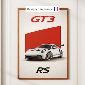 Porsche 911 GT3 RS Poster – Pure Racing Spirit | track car wall art, motorsport print, gift for car lovers