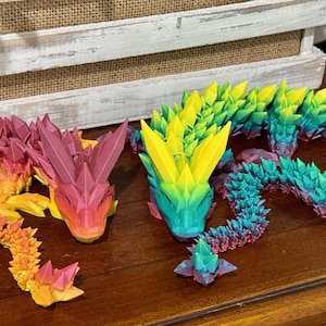 Articulated Crystal Dragon - Fidget Toy - 3d Printed