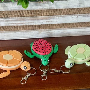 Fruit Turtle Fidget Clicker - 3D Printed Clicky Tactile Keychain, Sensory Toy, ADHD Fidget Gift