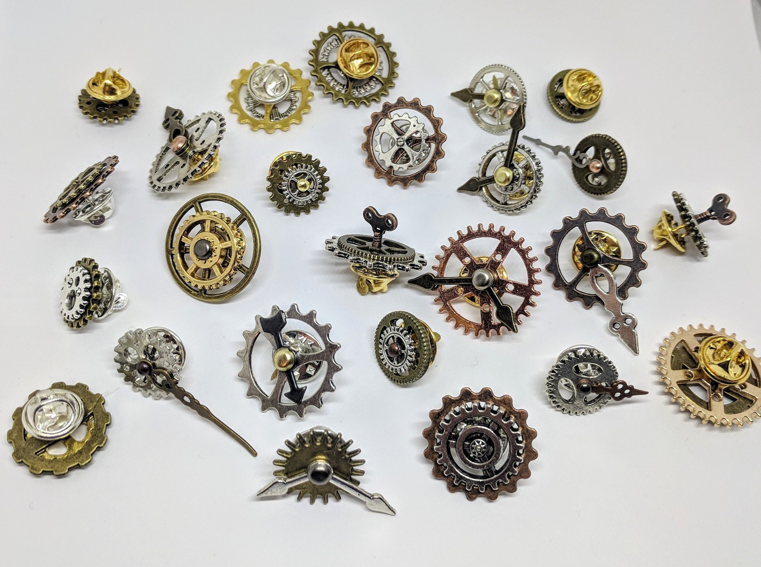 Unique Wedding Jewelry Upcycled Vintage Brooch Our Clockwork World Steampunk Lapel Pin