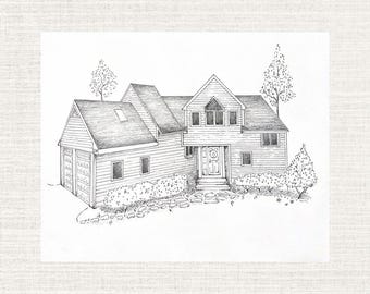 Custom House Drawing (Digital Print)