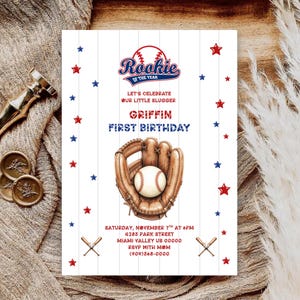 Baseball Birthday Invitation Template, Editable Sports Party Invite, Boys Birthday Evite, All-Star Theme, Digital Download