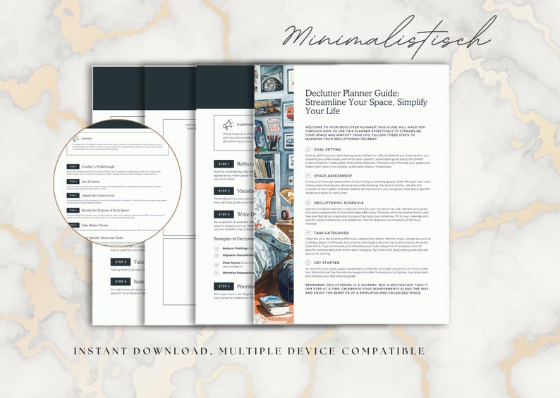 Declutter Planner, Printable Home Organization Checklist, Minimalist ...
