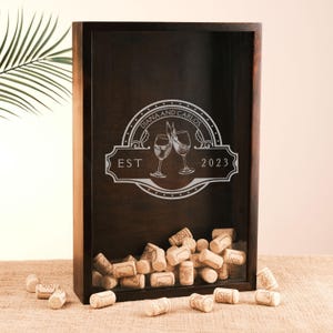 Customized Wine Cork Holder, Wine Lover Gift, Custom Shadow Box Display, Wedding Gift Keepsake, Anniversary Gift, Home Décor Box