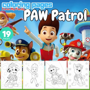 Paw Patrol Coloring Pages: Kids Printable Activity Book (Instant Download PDF)