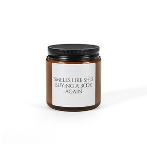 Book Lover&#39;s Scented Soy Candle - Amber Jar, Cozy Aromas, Home Decor, Gift for Readers, Relaxation, Literary Gifts