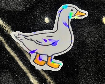 Duck Sticker: Holographic Waterproof Vinyl