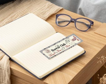 Zakładka Horror Club | Zakładka w stylu Spooky Ticket | Jednostronna, nielaminowana | Prezent dla miłośnika książek