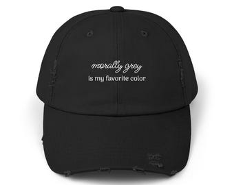 Gorra "Moralmente gris es mi color favorito", gorra desgastada, gorra Booktok
