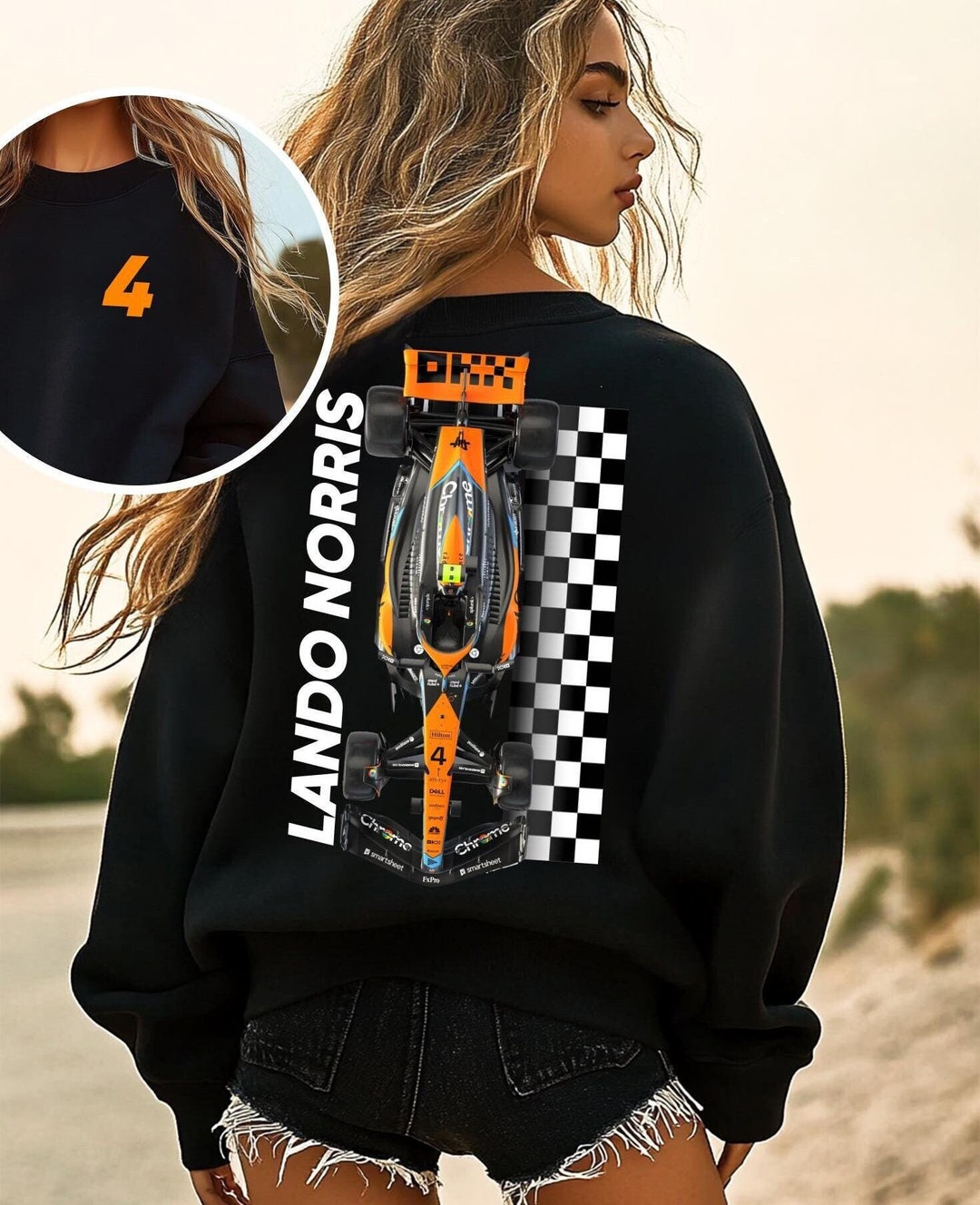 ランド・ノリス F1アパレル：ユニセックスコットンTシャツまたは