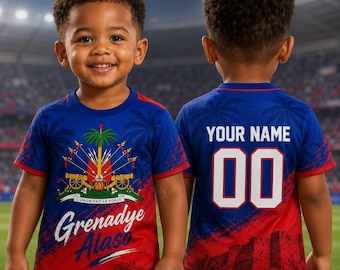 Numéro personnalisé du nom personnalisé du maillot de football Haïti pour enfants