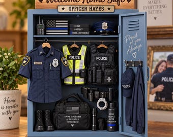 Personalized Police Officer Locker Sign, Custom Cop Gift for Him, Law Enforcement Graduation Gift, Welcome Home Keepsake
