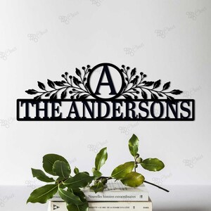 Custom Family Name Metal Sign,Metal Family Name Sign,Last Name Metal Wall Art,Monogram Family Sign