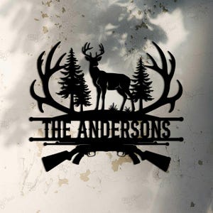 Custom Hunting Metal Sign, Deer Hunting Sign, Personalized Hunter Name Sign, Cabin Decor, Man cave Sign, Hunter Gift, Outdoor Decor