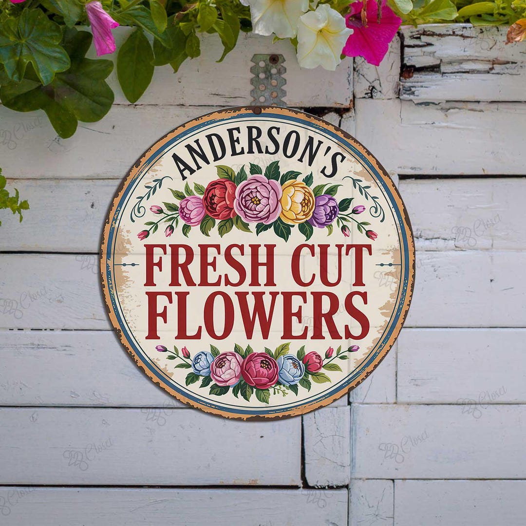 Custom ,vintage Style Metal Floral Garden Decor, Fresh Cut Flowers ...