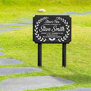 Custom Memorial Tree Sign With Stake,Personalized Tree Metal Garden Marker,Tree Garden Sign,Tree Plaque Marker,Metal Name Plate,Tree Decor