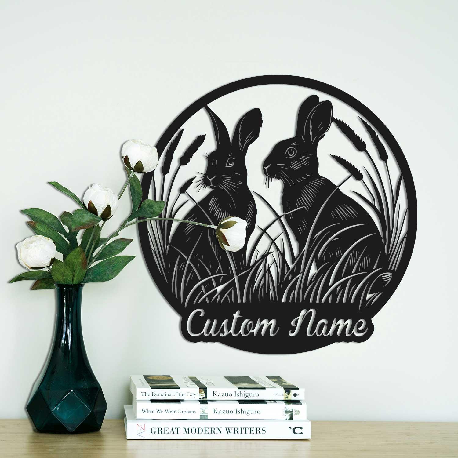 Personalized Rabbit Garden Sign – Custom Metal Yard Art - Etsy