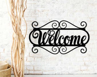 Vintage Welcome Sign For Front Door - Metal Wall Art, 8.8x5.1 Inches - View #9