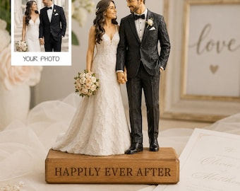 Personalized Wedding Couple Figurine, Custom Bride Groom Statue, Wedding Gift for Newlyweds, Anniversary Keepsake Decor