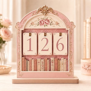 Contatore di lettura personalizzato "Libri letti quest'anno", contatore di lettura rosa personalizzato per lei, regalo per amanti dei libri, decorazione per la biblioteca, bacheca delle sfide di lettura