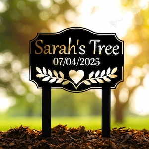 Custom Memorial Tree Sign,Tree Planting Memorial Sign,Memorial Garden Plaque, Tree Grave Marker,memorial tree sign