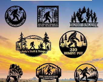 Custom Sasquatch Metal Sign, Bigfoot Cabin Decor, Man Cave