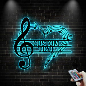Custom Music Notes Metal Sign,Musical Notes Wall Art,Personalized Music Lover Name Sign,Music Notes Wall Decor,Music Key Sign,Musician Gift