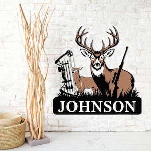 Custom Hunting Metal Sign, Deer Hunting Sign, Personalized Hunter Name Sign, Cabin Decor, Man cave Sign, Hunter Gift, Outdoor Decor