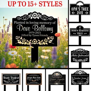 Custom Tree Grave Maker, Memorial Tree Sign,Tree Planting Memorial Sign,Memorial Garden Plaque, Tree Grave Marker,memorial tree sign